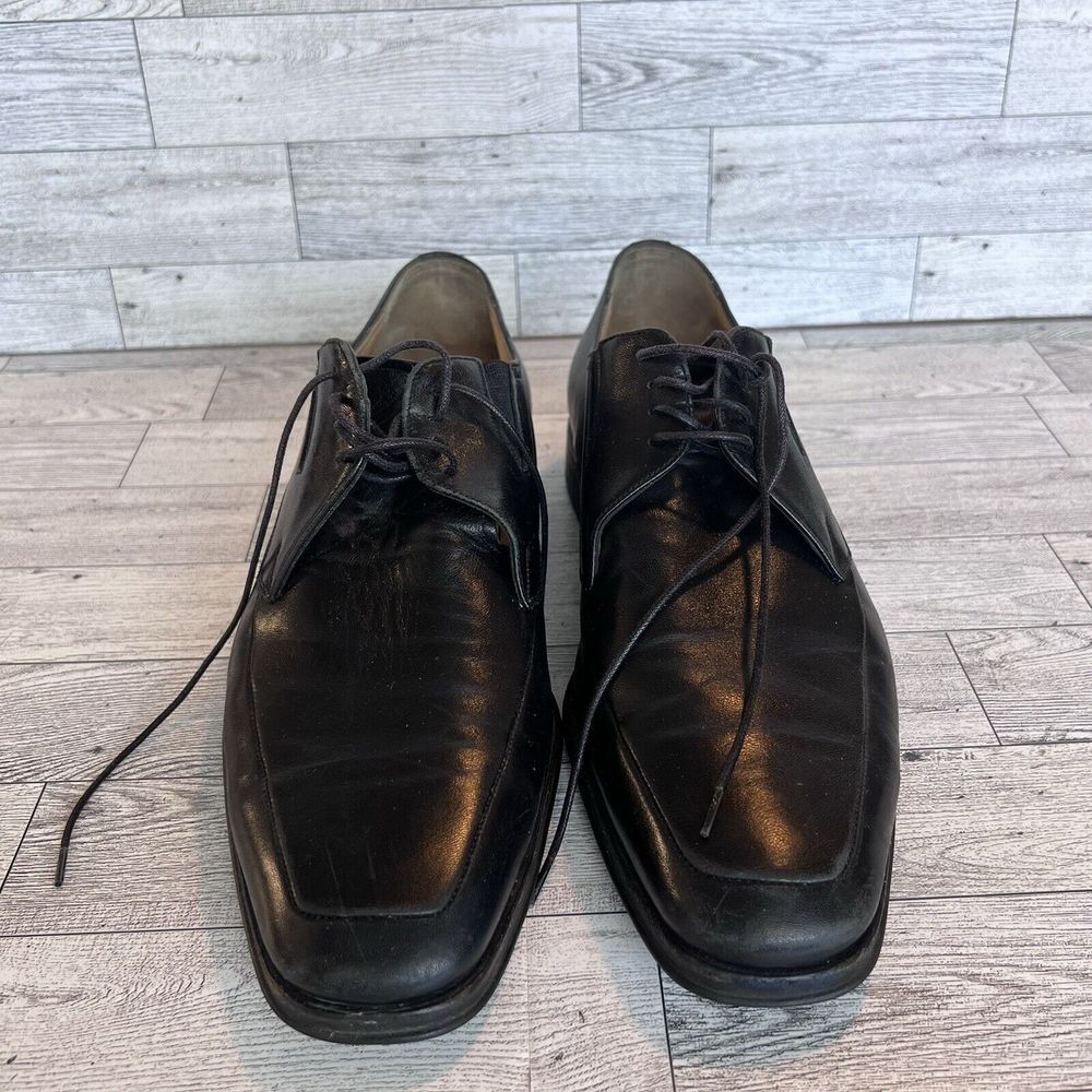 Bruno Magli Mens Black Leather Dress‎ Shoes Made In Italy 8.5 Formal Work Attire